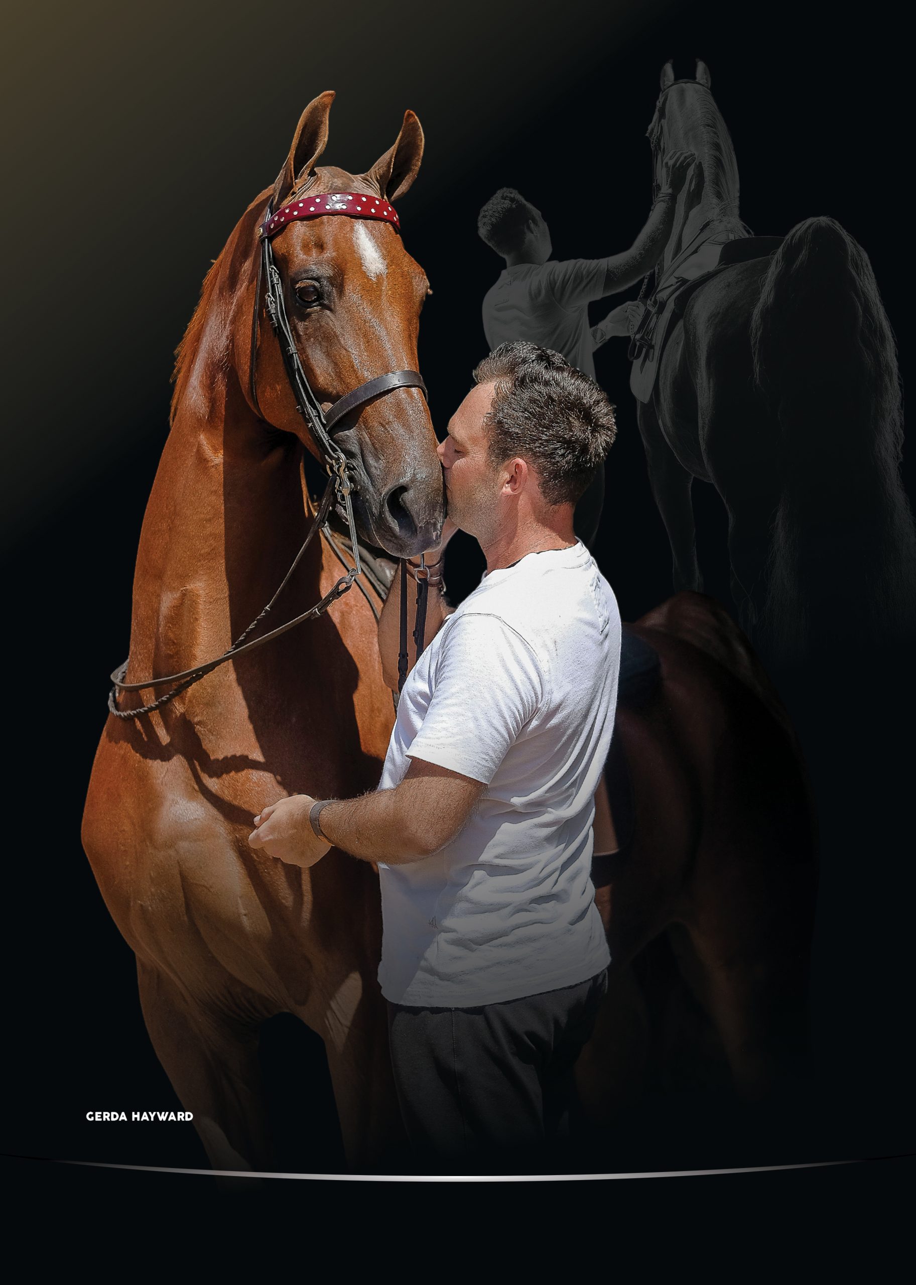 Poster of Cassanova standing with his handler